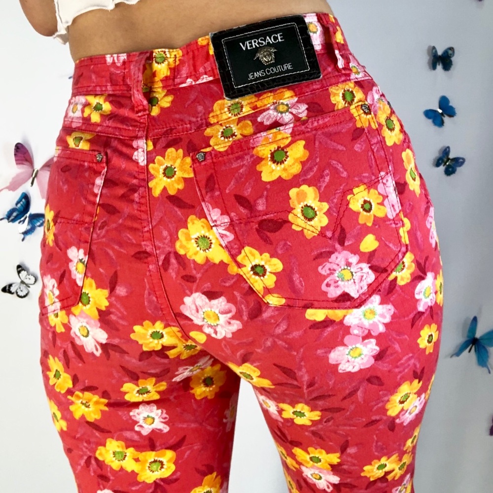Rare Vintage Versace Floral Jeans/Pants